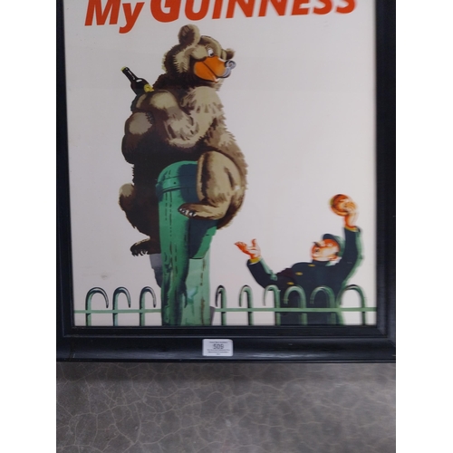 509 - My Goodness My Guinness framed advertising print {60 cm H x 49 cm W}.