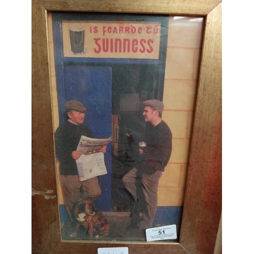 51 - Framed Is Fearrde Tu Guinness advertising print. {34 cm H x 23 cm W}.