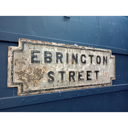 518 - Ebrington street cast iron street sign  {H 33cm x W 88cm x D 2cm }. - NOT AVAILABLE TO VIEW IN PERSO... 