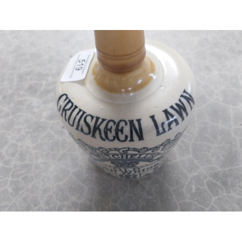 519 - Cruiskeen Lawn Mitchell's Old Irish Whisky advertising stoneware flagon {18 cm H x 11 cm W x 12 cm D... 