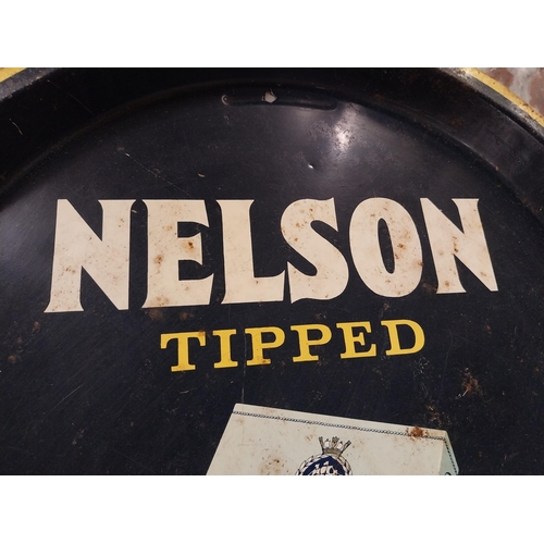 521 - Nelson Tipped Cigarettes tin plate advertising tray. {23 cm Dia.}.