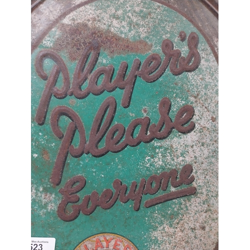 523 - Player's Please tinplate advertising sign. {45 cm H x 36 cm W}.