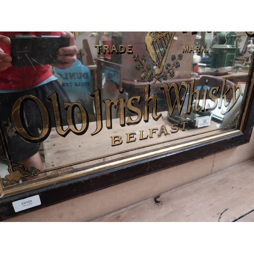 53 - McConnell's Old Irish Whisky Belfast framed advertising mirror. {43 cm H x 64 cm  W}.