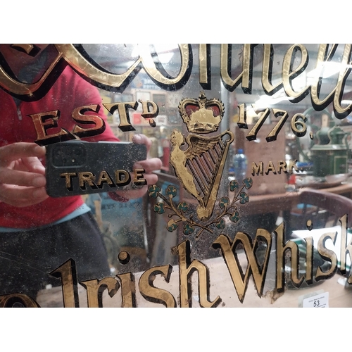 53 - McConnell's Old Irish Whisky Belfast framed advertising mirror. {43 cm H x 64 cm  W}.