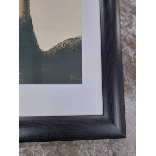 530 - Framed My Goodness My Guinness Ostrich advertising print. {105 cm H x 72 cm W}.