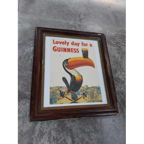 531 - Framed Lovely Day for a Guinness Toucan advertising print. {92 cm H  x72 cm W}.