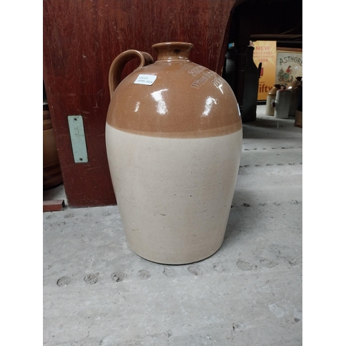 533 - James Gearty Wine and Spirit Merchant Longford three gallon stoneware flagon. {40 cm H x 26 cm Dia.}... 