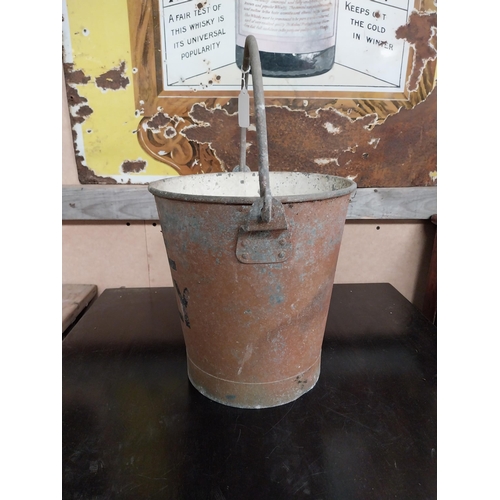 542 - 1940's galvanised Fire bucket. {29 cm H x 27 cm Dia.}.