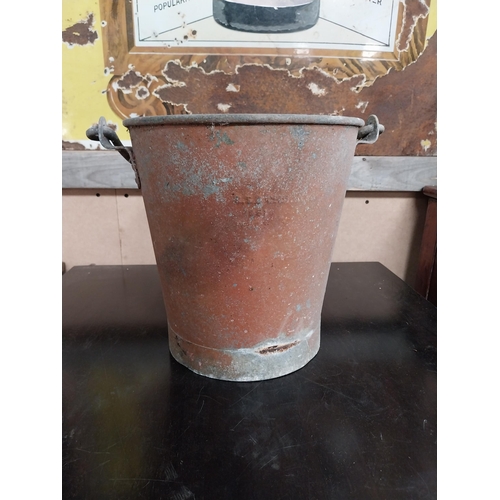 542 - 1940's galvanised Fire bucket. {29 cm H x 27 cm Dia.}.