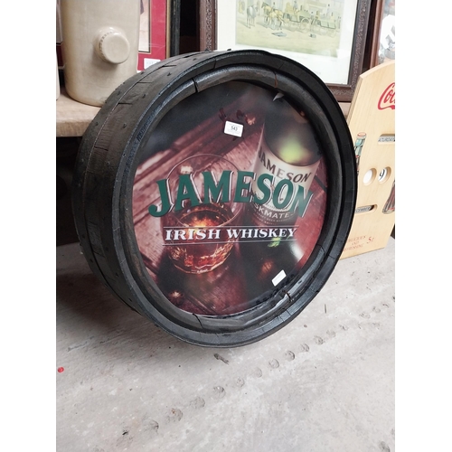 543 - Jameson Irish Whiskey barrel top light up advertising sign. {60 cm Dia.}.