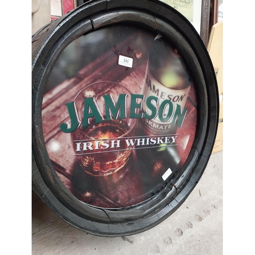 543 - Jameson Irish Whiskey barrel top light up advertising sign. {60 cm Dia.}.