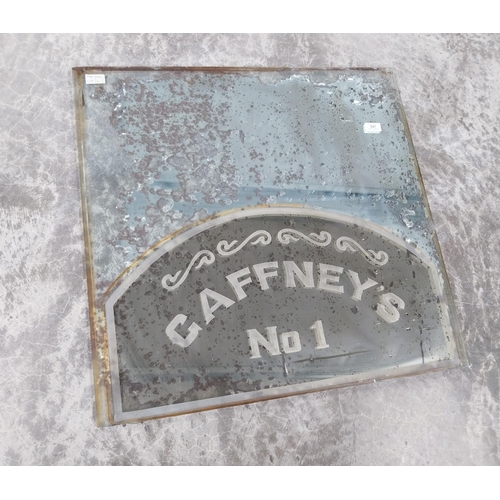 547 - 1950's Gaffney's No 1 advertising bar mirror. {70 cm H x 73 cm W}.