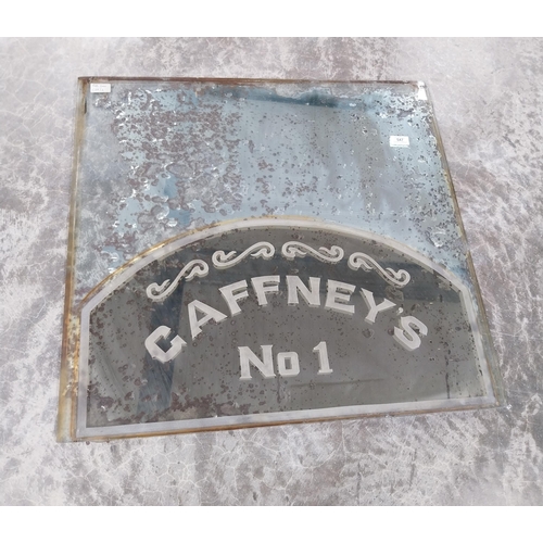 547 - 1950's Gaffney's No 1 advertising bar mirror. {70 cm H x 73 cm W}.