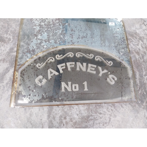 547 - 1950's Gaffney's No 1 advertising bar mirror. {70 cm H x 73 cm W}.