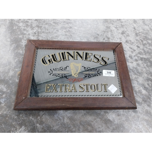 548 - Framed Guinness Extra Stout advertising mirror. {24 cm H x 35 cm W}.