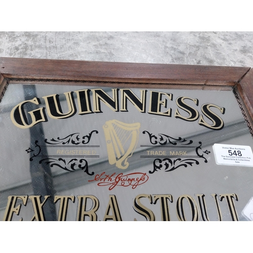 548 - Framed Guinness Extra Stout advertising mirror. {24 cm H x 35 cm W}.