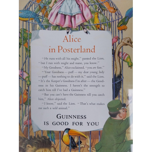 549 - Framed Alice in Posterland Guinness is Good for You advertising print. PART OF THE DAVID HUGHES COLL... 