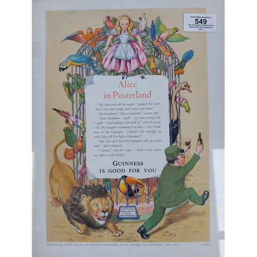 549 - Framed Alice in Posterland Guinness is Good for You advertising print. PART OF THE DAVID HUGHES COLL... 