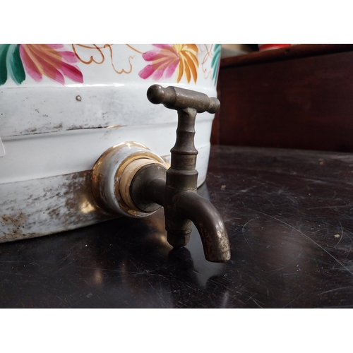 559 - 19th C. Scotch Whisky ceramic dispenser with brass tap. {22 cm H x 29 cm W x 17 cm D}.