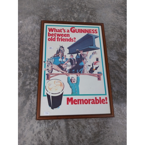 561 - Framed What's A Guinness Between Old Friends advertising print. {80 cm H x 55 cm W}.