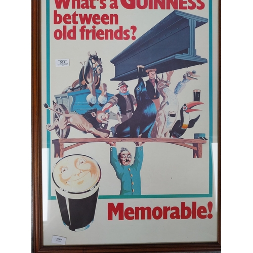 561 - Framed What's A Guinness Between Old Friends advertising print. {80 cm H x 55 cm W}.