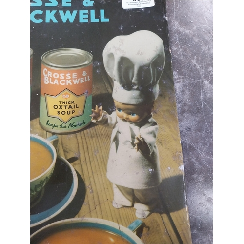 563 - Crosse and Blackwell Soup advertising sign. {27 cm H x 24 cm W].