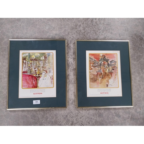 565 - Two framed Guinness Prints - Antique Clocks and Wander into a Victorian's world by John Ward. {41 cm... 