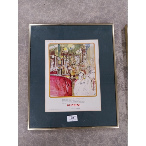 565 - Two framed Guinness Prints - Antique Clocks and Wander into a Victorian's world by John Ward. {41 cm... 