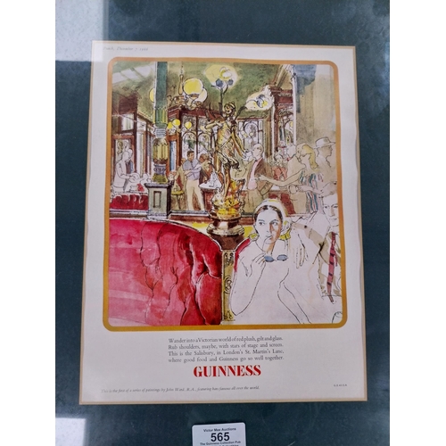 565 - Two framed Guinness Prints - Antique Clocks and Wander into a Victorian's world by John Ward. {41 cm... 