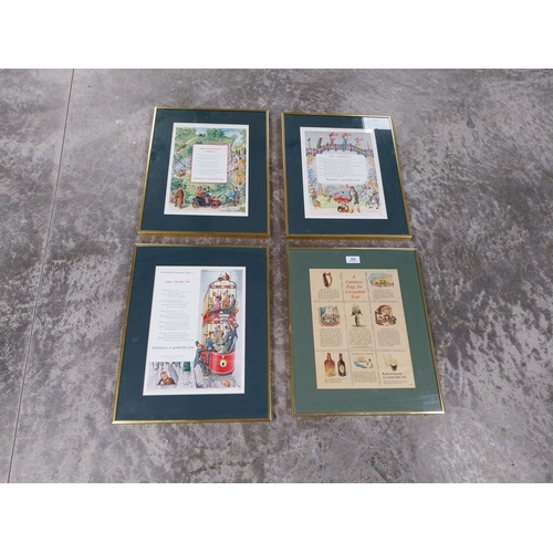 566 - Four framed Guinness Prints - Horseless Carriage, The Tramcar, Guinness Coronation. {45 cm H x 48 cm... 