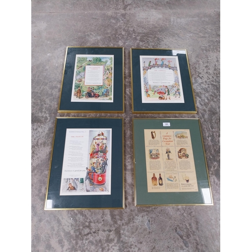 566 - Four framed Guinness Prints - Horseless Carriage, The Tramcar, Guinness Coronation. {45 cm H x 48 cm... 