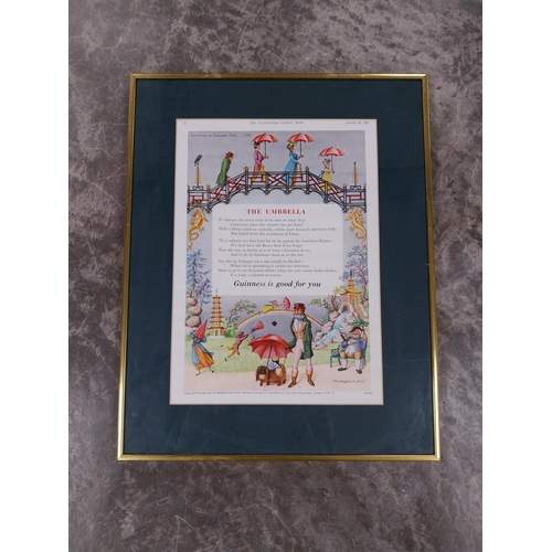 566 - Four framed Guinness Prints - Horseless Carriage, The Tramcar, Guinness Coronation. {45 cm H x 48 cm... 