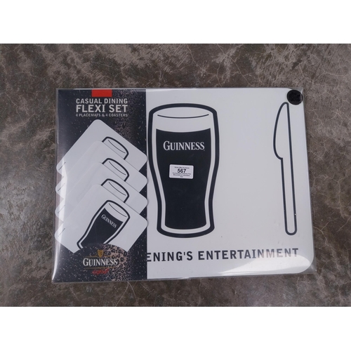 567 - Two sets of Guinness a Great Evenings entertainment placemats and coasters {30 cm H x 41 cm W}. PART... 