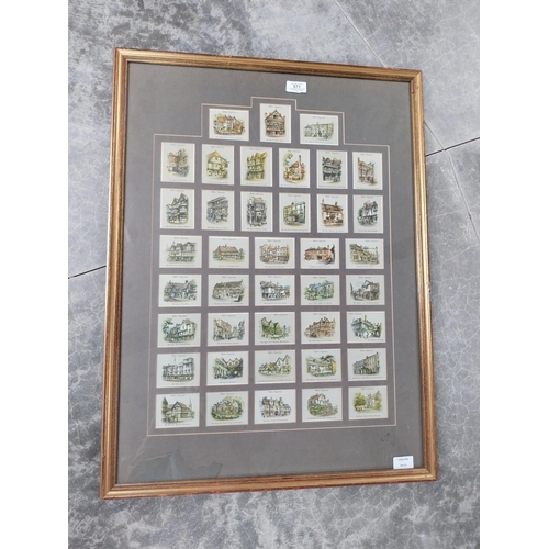 571 - Two Framed montage of Cigarette cards depicting Victorian characters and Country Pubs {