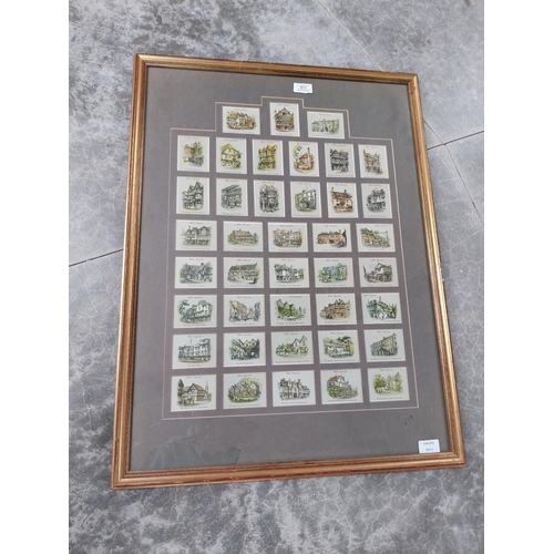 571 - Two Framed montage of Cigarette cards depicting Victorian characters and Country Pubs {