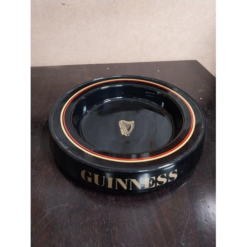 572 - Power's Gin/Whiskey glass ashtray {3 cm H x 12 cm W, Guinness plastic ashtray {3 cm H x 9 cm W} and ... 