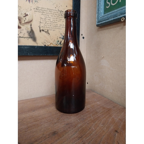 58 - Bass Prince of Wales Brown glass beer bottle. {24 cm H x 8 cm Dia.}.