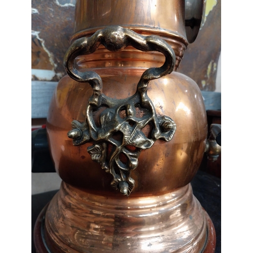 588 - Brass and Copper Hot Irish Whiskey dispenser. {45 cm H x 25 cm Dia.}