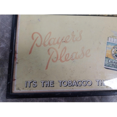 592 - Framed Player's Please It's the Tobacco that counts framed showcard. {53 cm H x 40 cm W}.