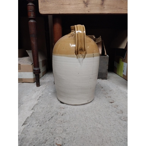 6 - H F Winters Fording bridge two gallon stoneware flagon with some damage {31 cm H x 20 cm Dia}  and S... 