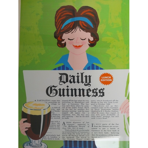 600 - Daily Guinness framed advertising print {66 cm H x 53 cm W}.