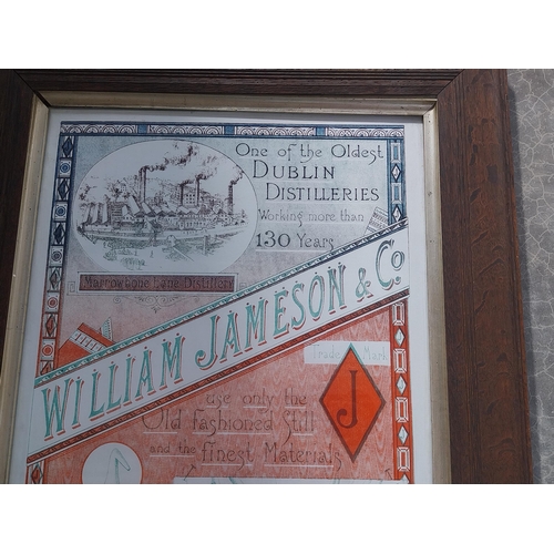 606 - William Jameson & Co. Dublin distillers framed advertising print {73 cm H x 58 cm W}.