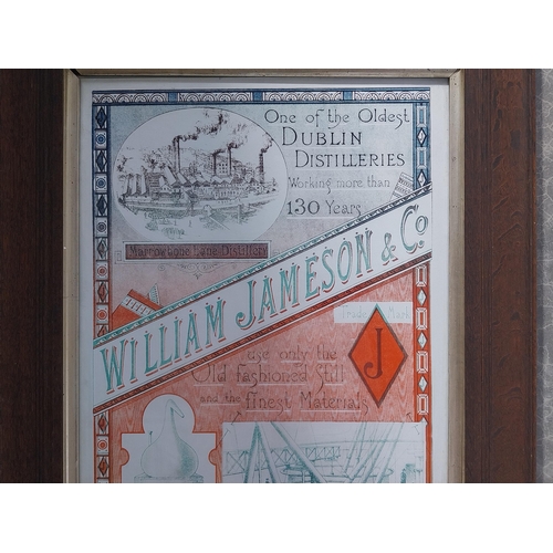 606 - William Jameson & Co. Dublin distillers framed advertising print {73 cm H x 58 cm W}.