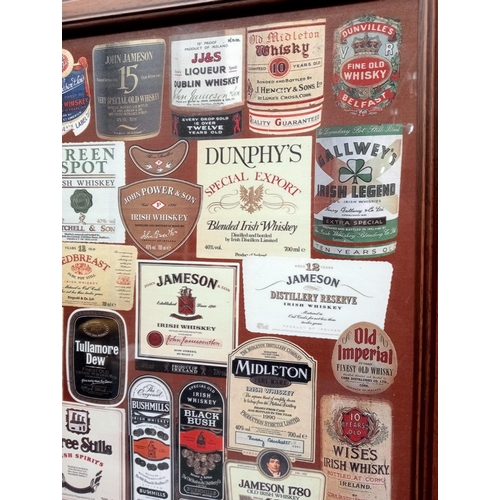 614 - Irish whisky collage {H 81cm x W 56cm }. - NOT AVAILABLE TO VIEW IN PERSON