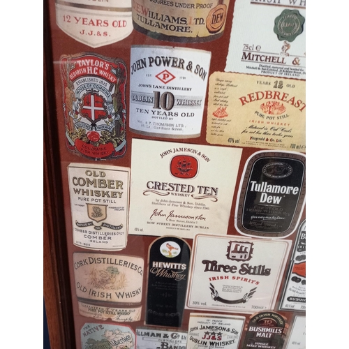 614 - Irish whisky collage {H 81cm x W 56cm }. - NOT AVAILABLE TO VIEW IN PERSON