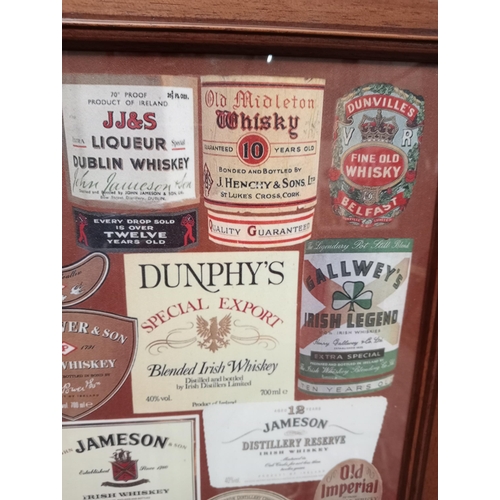 614 - Irish whisky collage {H 81cm x W 56cm }. - NOT AVAILABLE TO VIEW IN PERSON