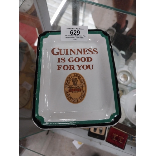 629 - Two Guinness is Good for You Mintons 1932 ashtrays {13 cm H x 10 cm W}. PART OF THE DAVID HUGHES COL... 