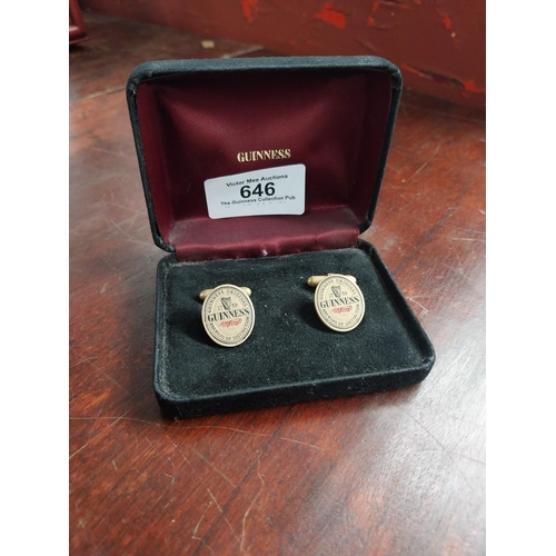 646 - Two sets of Guinness cuff links - Guinness Supporters Club and Guinness Label. PART OF THE DAVID HUG... 