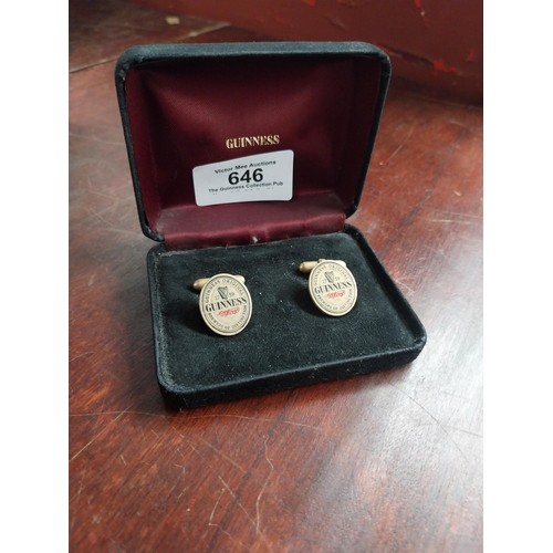 646 - Two sets of Guinness cuff links - Guinness Supporters Club and Guinness Label. PART OF THE DAVID HUG... 