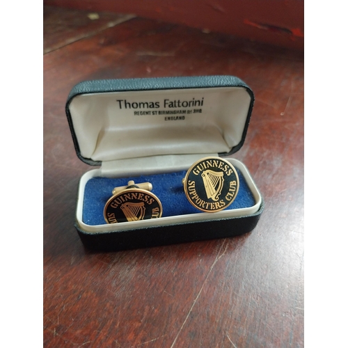 646 - Two sets of Guinness cuff links - Guinness Supporters Club and Guinness Label. PART OF THE DAVID HUG... 